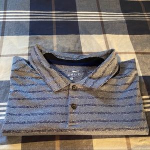 Men’s XXL Nike Dri-Fit Golf Polo, Navy Striped EUC